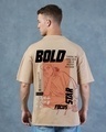 Shop Men's Brown Main Character Energy Graphic Printed Oversized T-shirt-Full