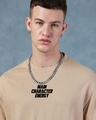 Shop Men's Brown Main Character Energy Graphic Printed Oversized T-shirt