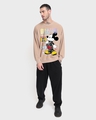 Shop Men's Brown Mickey Star Graphic Printed Oversized Sweatshirt-Full