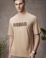 Shop Men's Brown Nomad Typography Oversized T-shirt-Front