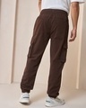 Shop Men's Brown Oversized Cargo Jogger Pants-Full
