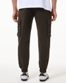 Shop Men's Brown Oversized Cargo Jogger Pants-Full