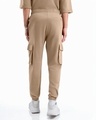 Shop Men's Brown Oversized Cargo Joggers-Full