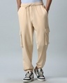 Shop Men's Brown Oversized Cargo Joggers-Front