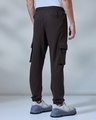 Shop Men's Brown Oversized Cargo Joggers-Full