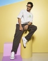 Shop Men's Brown Baggy Oversized Cargo Pants-Front