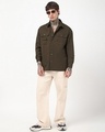 Shop Men's Brown Oversized Cargo Shirt-Full