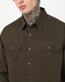 Shop Men's Brown Oversized Cargo Shirt