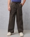 Shop Men's Brown Oversized Casual Pants-Front