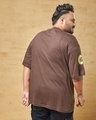 Shop Men's Brown Blossom Graphic Printed Oversized Plus Size T-shirt-Design