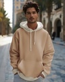 Shop Men's Brown Oversized Hoodies-Front