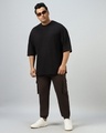 Shop Men's Brown Oversized Plus Size Cargo Joggers-Full