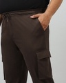 Shop Men's Brown Oversized Plus Size Cargo Joggers
