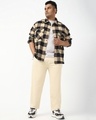Shop Men's Brown Oversized Plus Size Joggers-Full