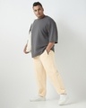 Shop Men's Beige Oversized Plus Size Joggers-Full