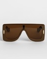 Shop Men's Brown Oversized Polarised Lens Sunglasses-Design