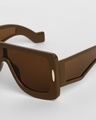 Shop Men's Brown Oversized Polarised Lens Sunglasses