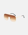 Shop Men's Brown Oversized Polarised Lens Sunglasses-Full