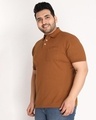 Shop Men's Brown Plus Size Polo T-shirt-Design