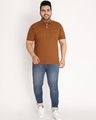 Shop Men's Brown Plus Size Polo T-shirt