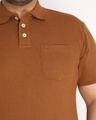 Shop Men's Brown Plus Size Polo T-shirt