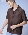 Shop Men's Brown Oversized Shirt-Front