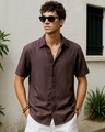Shop Men's Brown Oversized Shirt-Front