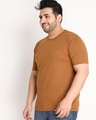 Shop Men's Brown Plus Size T-shirt-Design
