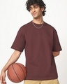 Shop Men's Brown Oversized T-shirt-Front