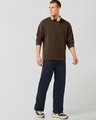 Shop Men's Brown Textured Oversized T-shirt