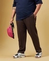 Shop Men's Brown Plus Size Track Pants-Front