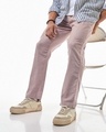 Shop Men's Mauve Plus Size Cargo Linen Pants-Front