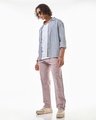 Shop Men's Mauve Plus Size Cargo Linen Pants-Full