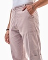 Shop Men's Mauve Plus Size Cargo Linen Pants