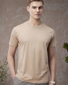 Shop Men's Brown Plus Size T-shirt-Front