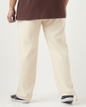 Shop Men's Beige Textured Oversized Plus Size Parachute Pants-Design