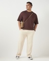 Shop Men's Beige Textured Oversized Plus Size Parachute Pants-Full