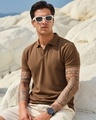 Shop Men's Brown Polo T-shirt-Front