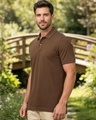 Shop Men's Brown Polo T-shirt-Front