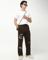 Shop Men's Brown Batman Graphic Printed Oversized Track Pants-Full