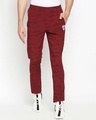 Shop Men's Brown Printed Regular Fit Track Pants-Front