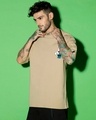 Shop Men's Brown Reckless Graphic Printed Oversized T-shirt-Full