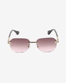 Shop Men's Brown Rectangle Polarised Lens Gradient Sunglasses-Full