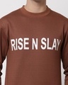 Shop Men's Brown Rise N Slay Typography Sweatshirt-Full