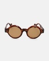 Shop Men's Brown Round Polarised Lens Sunglasses-Design