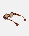 Shop Men's Brown Round Polarised Lens Sunglasses