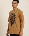 Shop Men's Brown Running Dog Typography Oversized T-shirt-Design