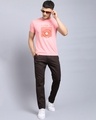 Shop Men's Brown Self Designed Slim Fit Trousers