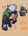 Shop Men's Brown Sharingan Kakashi Graphic Printed Oversized T-shirt