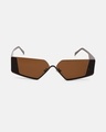 Shop Men's Brown Shield Polarised Lens Sunglasses-Design